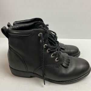 Rocky Black Lace-up Leather Keltie Cowboy Western Boots Women’s size 7 Kiltie